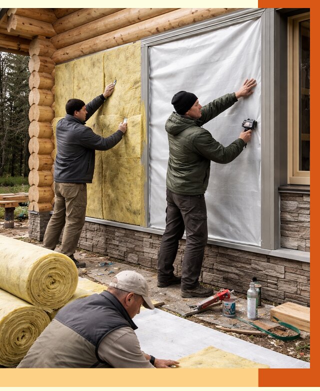 Утепление бревенчатого дома в Екатеринбурге от 7840 руб/м2 — заказать под ключ | ТепломастерКтр