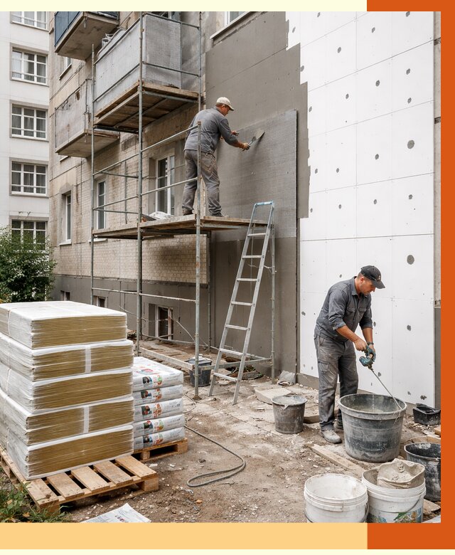 Утепление квартиры снаружи в Екатеринбурге от 6303 руб/м2 под ключ | ТепломастерКтр