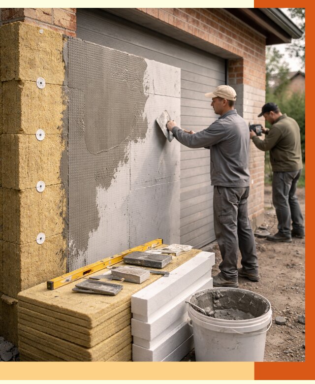 Утепление гаража снаружи в Екатеринбурге от 4305 руб. за м2 — наружное утепление под ключ | ТепломастерКтр