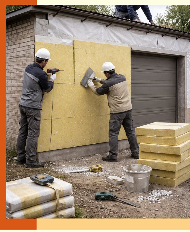 Утепление гаража снаружи в Екатеринбурге качественно и надёжно