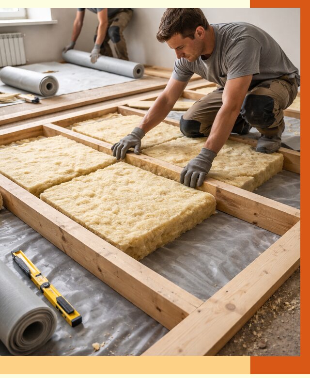 Утепление деревянного пола в Екатеринбурге от 1537 руб./м2 под ключ | ТепломастерКтр