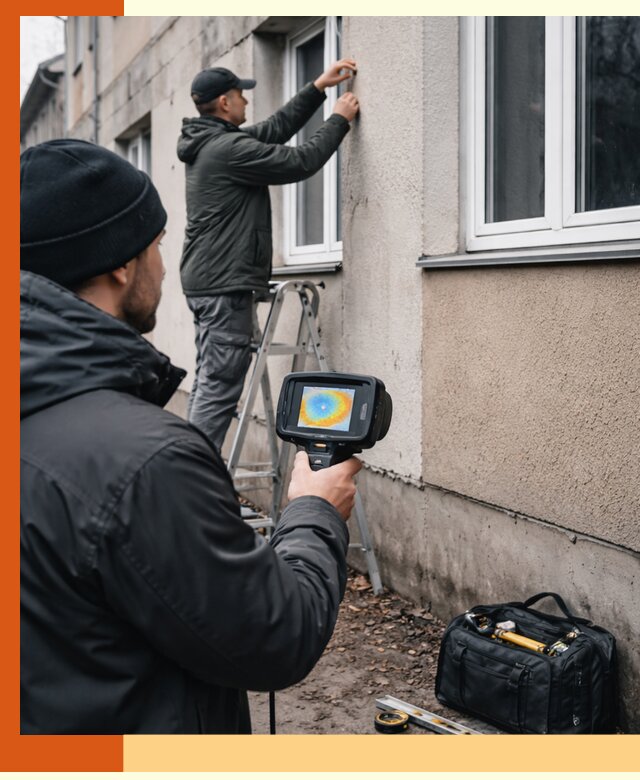 Тепловизионное обследование фасада в Екатеринбурге для выявления дефектов